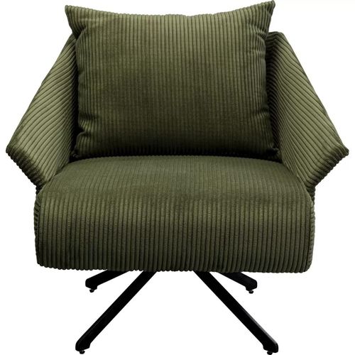 Fauteuil Pivotant Milo Velours Vert Kare Design
