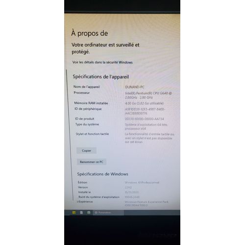 Lenovo tout en 1 21" Intel Pentium G600 séries - 2.80 Ghz - Ram 4 Go - DD 1 To