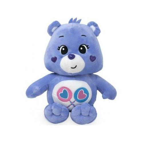 Peluche Bisounours Tougentille Mauve Avec 2 Coeurs 44 Cm - Peluche Licence - Doudou Enfant - Ours