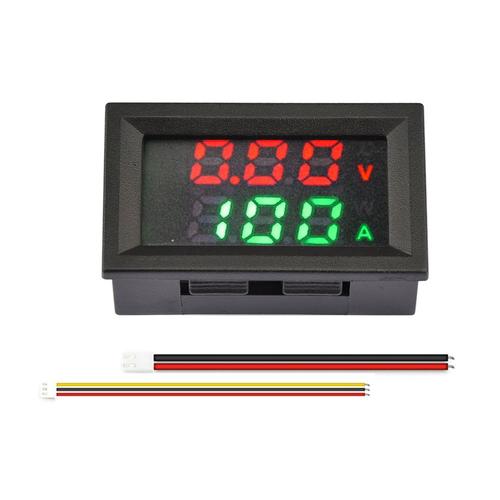 100A Rouge Vert - Avoltmètre numérique LED pour moto, 4 30V, 10a, 50a, 100, tension, courant, détecteur, panneau de moniteur