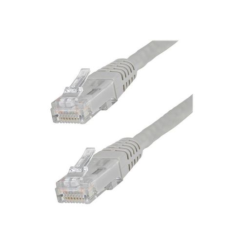 StarTech.com 50ft CAT6 Ethernet Cable, 10 Gigabit Molded RJ45 650MHz 100W PoE Patch Cord, CAT 6 10GbE UTP Network Cable with Strain Relief, Gray, Fluke Tested/Wiring is UL Certified/TIA -...