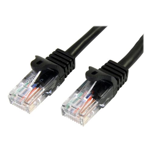 StarTech.com Câble réseau Cat5e UTP sans crochet de 2 m - Cordon Ethernet RJ45 anti-accroc - Câble patch - M/M - Noir - Cordon de raccordement - RJ-45 (M) pour RJ-45 (M) - 2 m - UTP - CAT 5e -...