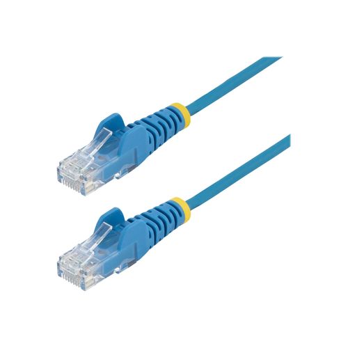 StarTech.com Cable reseau Ethernet RJ45 Cat6 de 2 m - Cordon de brassage mince Cat 6 UTP sans crochet - Fil Gigabit bleu (N6PAT200CMBLS) - Cordon de raccordement - RJ-45 (M) pour RJ-45 (M) - 2 m...