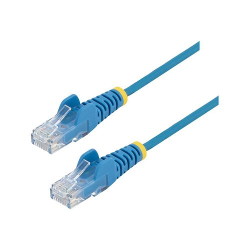 StarTech.com Cable reseau Ethernet RJ45 Cat6 de 2,5 m - Cordon de brassage mince Cat 6 UTP sans crochet - Fil Gigabit bleu (N6PAT250CMBLS) - Cordon de raccordement - RJ-45 (M) pour RJ-45 (M) -...