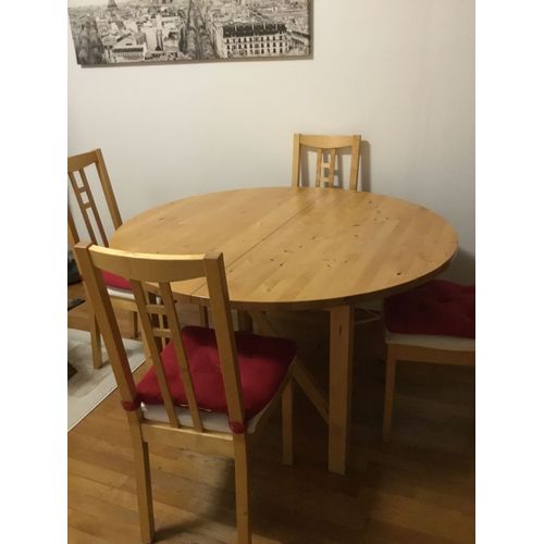 Table Avec Rallonge Et 4 Chaises En Pin Massif
