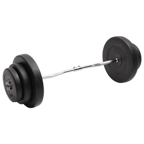 Barre D Haltères Ondulée Avec Plaques 60 Kg