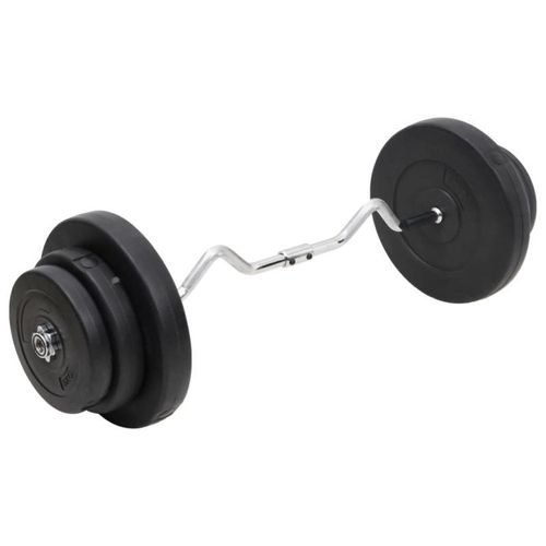 Barre D Haltères Ondulée Avec Plaques 60 Kg