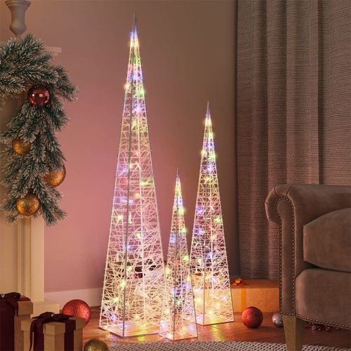 Jeu De Cônes Lumineux À Led Acrylique Multicolore 60 90 120 Cm