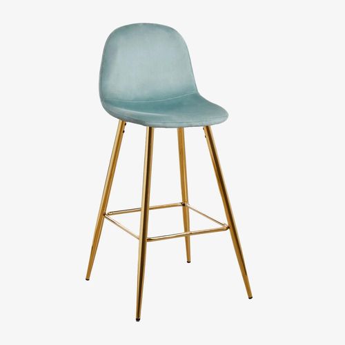Pack De 2 Tabourets Hauts En Velours Glamm Doré ¿75 Cm