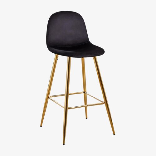 Pack De 2 Tabourets Hauts En Velours Glamm Doré ¿75 Cm