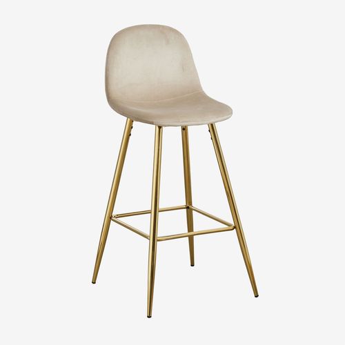 Pack De 2 Tabourets Hauts En Velours Glamm Doré ¿75 Cm