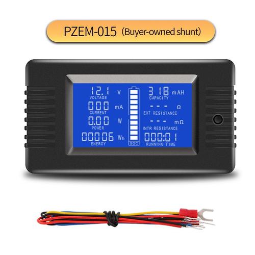 015 sans dérivation - DC200V - 0-200V - testeur de batterie 9 en 1, voltmètre, ampèremètre, tension, courant, puissance, énergie, impédance, capacité de résistance, moniteur SOC 0 200V