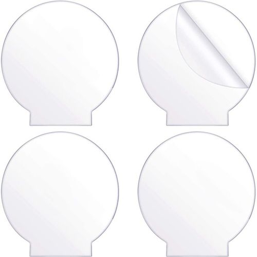4pcs Panneaux Acryliques Transparents Feuilles De Plexiglas De 0 08 """"(2 Mm) Pour Supports De Lampe À Led Enseignes Médailles Travaux Manuels (Ronds)