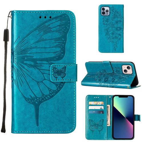 Etui Housse Coque Iphone 13 Etui À Rabat Antichoc Accessoires Pochette Case Nouveau Iphone 13 Coque Pour Iphone 13-Bleu