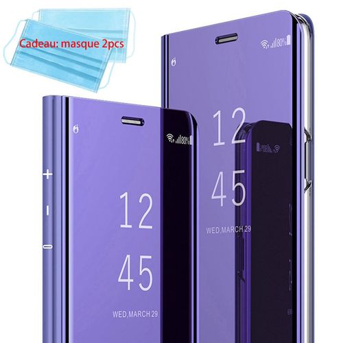 Etui Coque Samsung Galaxy S20 Plus Clear View Etui À Rabat Antichoc Coque Miroir Smart Stand Etui Housse Pour Samsung Galaxy S20 Plus Violet