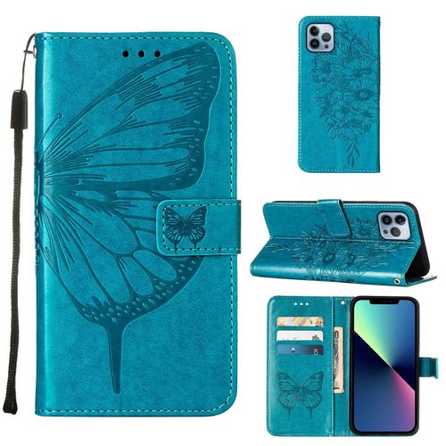 Etui Housse Coque Iphone 13 Pro Max Etui À Rabat Antichoc Accessoires Pochette Case Nouveau Iphone 13 Pro Max Coque Pour Iphone 13 Pro Max-Bleu