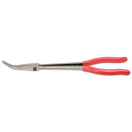 Pince électronique standard à bec demi-rond coudée 45°, extra-longue, 270 mm