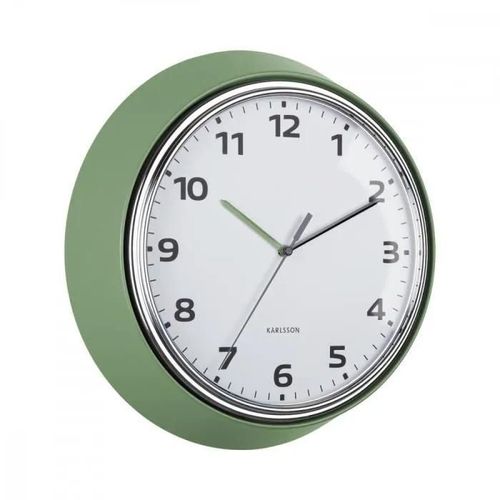 Horloge murale Modern Retro D34cm - Present Time - Vert -