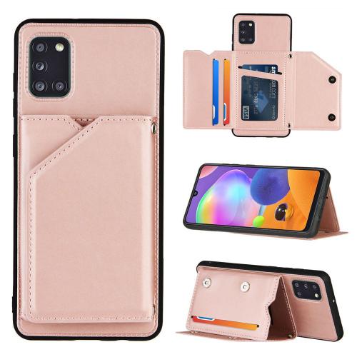 Etui Housse Coque Samsung A31 Etui À Rabat Antichoc Pu Peut Stocker Cartes Case Pour Samsung Galaxy A31(Rose)