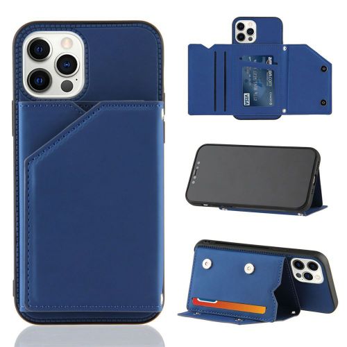 Etui Housse Coque Iphone 12 Pro Max Etui À Rabat Antichoc Pu Peut Stocker Cartes Case Pour Iphone 12 Pro Max (Bleu)