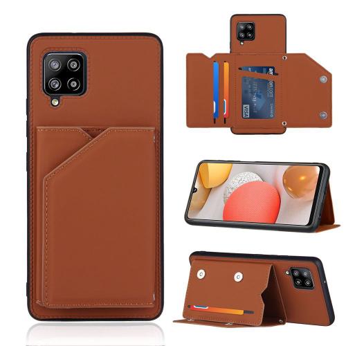 Etui Housse Coque Samsung A42 5g Etui À Rabat Antichoc Pu Peut Stocker Cartes Case Pour Samsung Galaxy A42 5g(Marron)