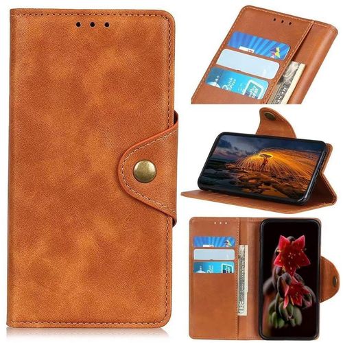 Compatible Pour Iphone 13 Pro Case Coque Etui Flip Folio En Cuir Pu [Fermeture Magnetique] [Fonction Support] [Fente Pour Carte] Coque Etui Pour Iphone 13 Pro. (Brun)