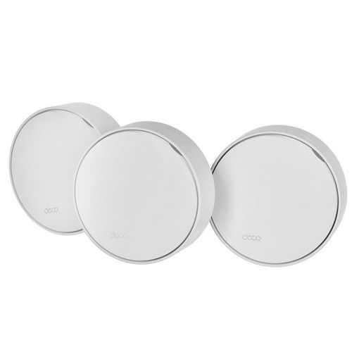 TP-Link Deco X50-PoE V1 - Système Wi-Fi - (3 routeurs) - jusqu'à 6500 pieds carrés - maillage 1GbE, 2.5GbE - Wi-Fi 6 - Bi-bande - fixation murale, montable sur plafond