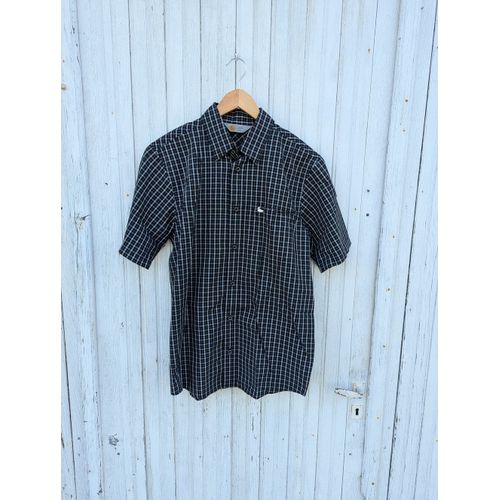 Chemise À Carreaux Manches Courtes Carhartt Homme - Noir Blanc Logo Canard Brodé - Taille M