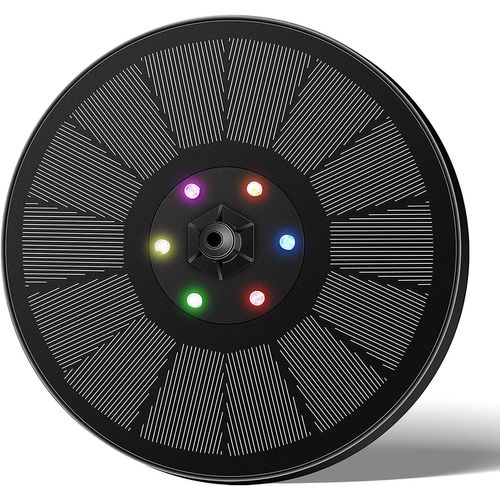 Fontaine solaire avec LED pompe de bassin solaire de 3 W batterie intégrée de 900 mAh pompe à eau pompe de fontaine flottante solaire avec 7 styles de fontaine pour jardin bain d'oiseau bac à poisson