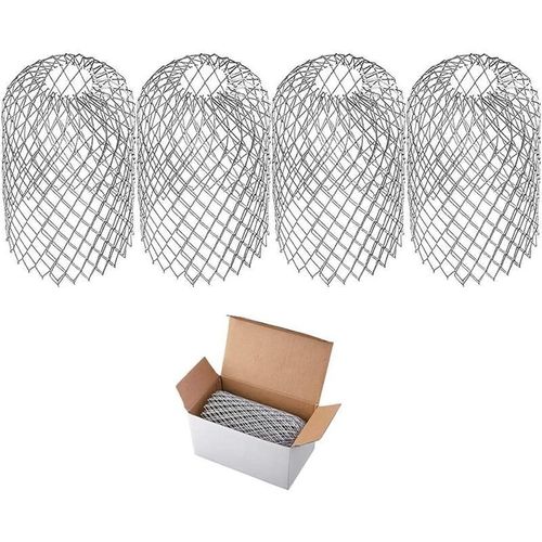 4 Pièces Accessoire pour gouttière Gardes de Gouttière en Métal Tamis de Filtre Extensible Crépine de pour Descente de Gouttière Accessoires