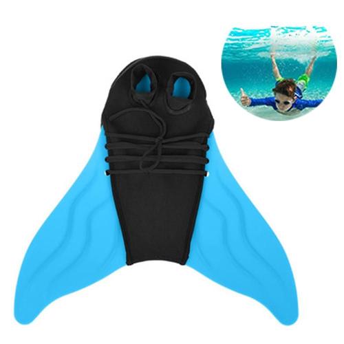 Palmes De Natation Pour Enfants Palmes De Queue De Sirène Palmes Une Pièce Palmes De Plongée Palmes D'entraînement De Natation Garçons Filles Sports Nautiques Équipement De Planche À Voile (Bleu)