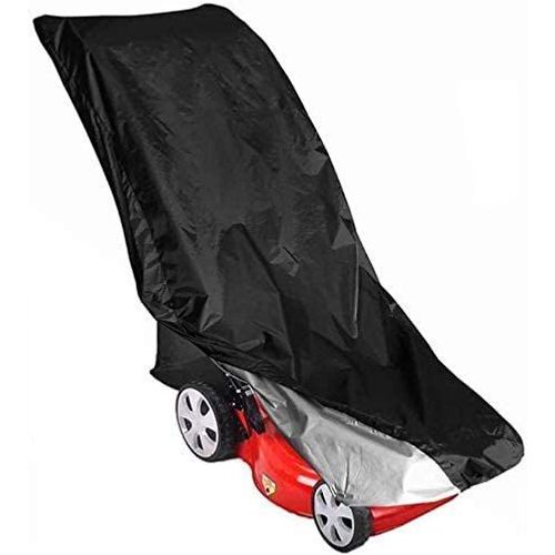 Tissu imperméable Enduit d'argent 210D Anti-poussière Housse de Tondeuse à Gazon avec Sac de Rangement (Noir)