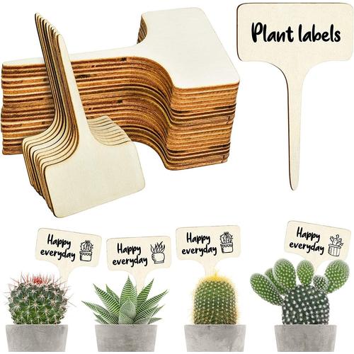 50pcs Étiquettes De Plantes Durables T-Type Étiquettes Plantes En Bois Étiquettes De Jardin Imperméable Garden Etiquettes Signes Pour Fleur Légumes Graine Jardin Pépinière (6 X 10 Cm)