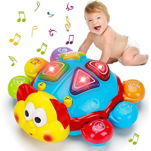 Bébé ramper et marcher jouet musical espagnol anglais bilingue jouets  d'apprentissage pour bébés de 6 à 12 12-18 mois jouets lumineux pour bébé  3-6 7 8 9 10 mois cadeau pour 1
