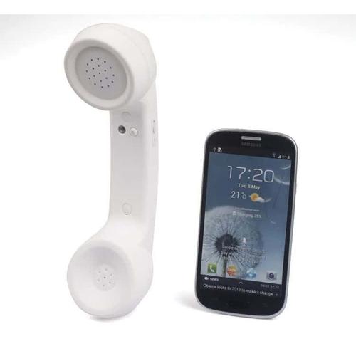 Combiné téléphonique rétro sans fil récepteurs de combiné anti-rayonnement casque pour téléphone portable blanc