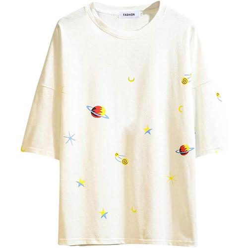 Universe T-Shirt Pour Homme Motif Planètes Galaxiestx0633marronm