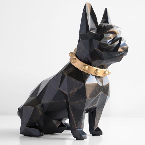 la couleur noire Tirelire en Forme de Bouledogue, Figurine Décorative pour la Maison, Boîte de Rangement, Jouet, Cadeau pour Enfant