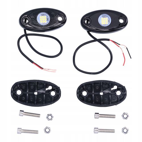Paire De Rock Lights Blanc 9leds Ip68 Châssis Lampe