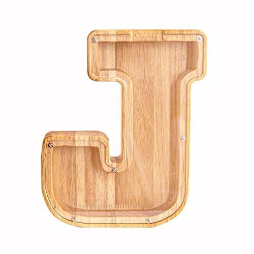 couleur J Tirelire en Bois avec Lettres de l'Alphabet, Signe Décoratif, Tirelire, Cadeau Unique, Décoration de Maison, Keepplex, Épargne, Tirelire pour Enfants