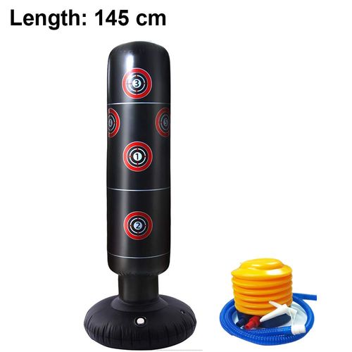 Sac De Frappe Gonflable - Sac De Boxe Autoportant Pour Enfant - Colonnes Cibles D'entraînement, Matériau Pvc Durable - Sac De Kickboxing Relaxant Pour Adultes Et Enfants