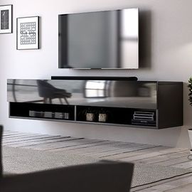 Meuble Tv À Suspendre Derby 140 140x32,8x31 Cm-Chêne-Chêne--