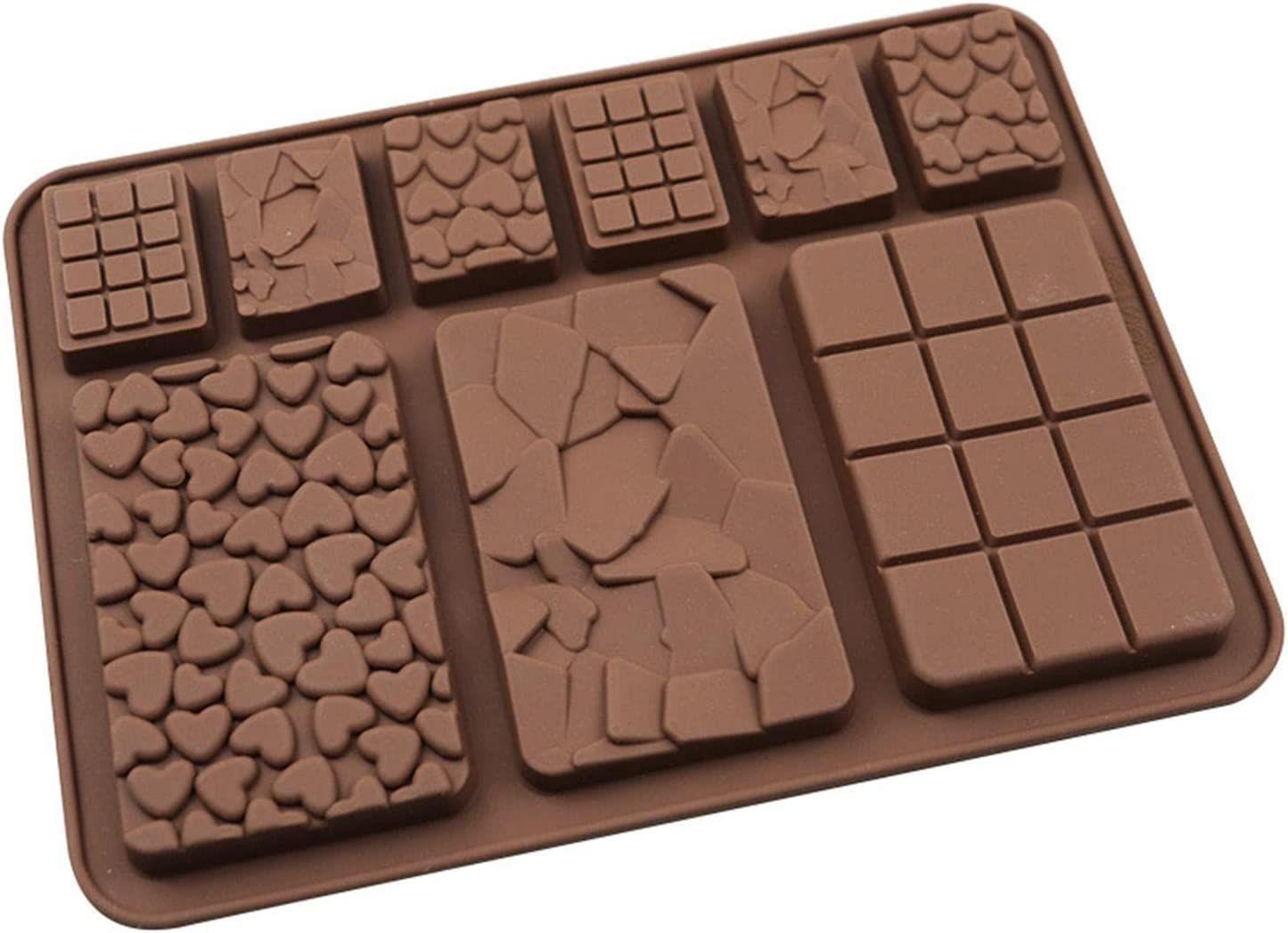 YXHZVON Moules à Chocolat en Silicone, 2 Pièces Moule Tablette Chocolat de  6 Cavités, Moule Cake Factory pour les Bonbons, les Gelées, les Chocolats  Carré : : Cuisine et Maison