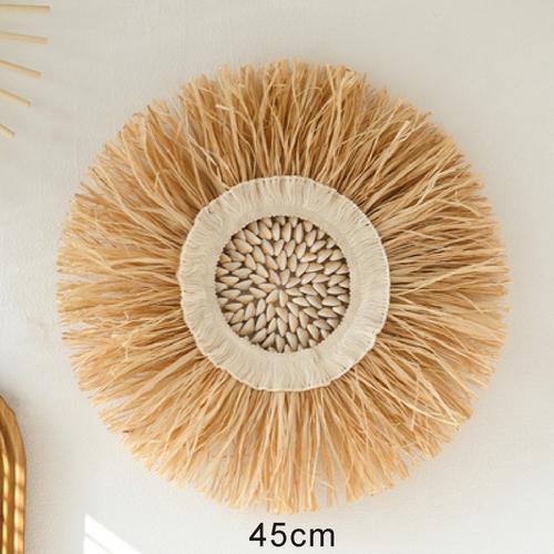 couleur tournesol F Mur décoratif en ULde paille scandinave, style nordique, fait à la main, miroir