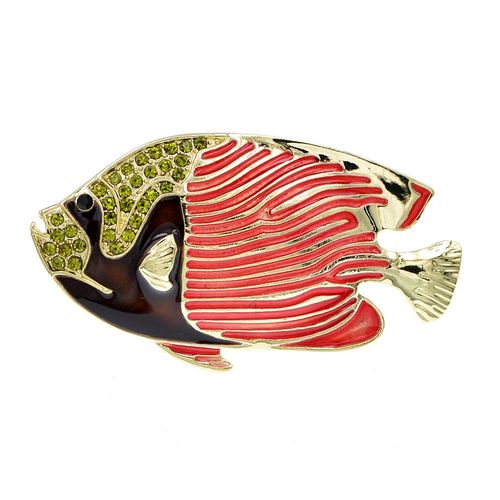 Broche Poisson En Strass Pour Femmes, En Émail, Design Animal, Bijoux À La Mode, 2 Couleurs Disponibles, Bon Cadeau
