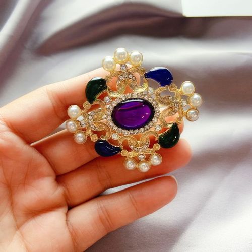 Broche Croisée En Résine Violette Pour Femmes, Vintage, Mode, Bijoux, Nouveau Design, Strass, Accessoires Pour Manteau