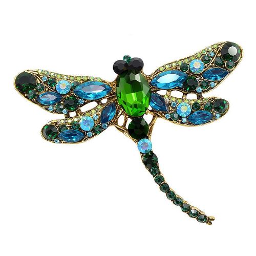 Broche Libellule Vintage En Cristal Pour Femmes, Grande Broche D'insecte, Accessoires De Mode Pour Manteau De Robe, Bijoux Mignons