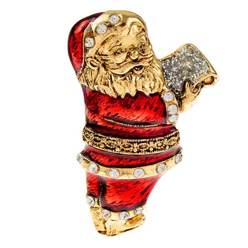 Broches De Noël Pour Femmes, Mignon, Couleur Rouge, Émail, Accessoires De Festival, Pull, Bijoux, Bon Cadeau