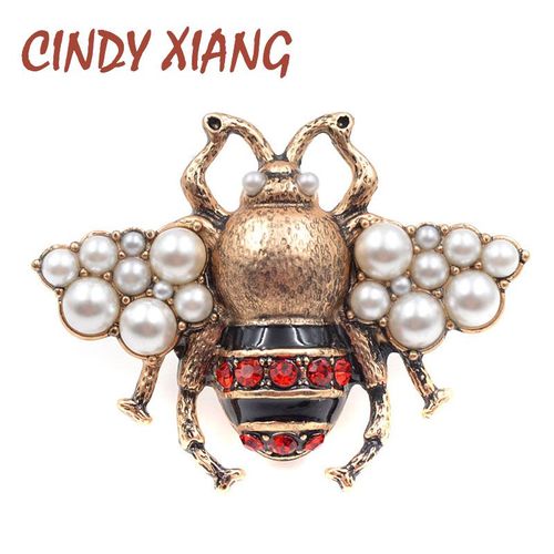 Broche Abeille En Perle Pour Femmes, Broche De Couleur Or Antique, Bijoux De Style Vintage, Haute Qualité