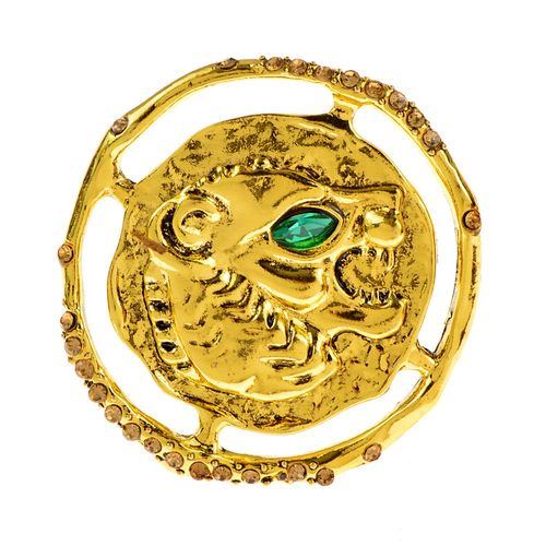 Broche Tête De Tigre En Or Et Argent, Vintage, Broche ¿Il Vert, Animal, Badges Pour Femmes Et Hommes
