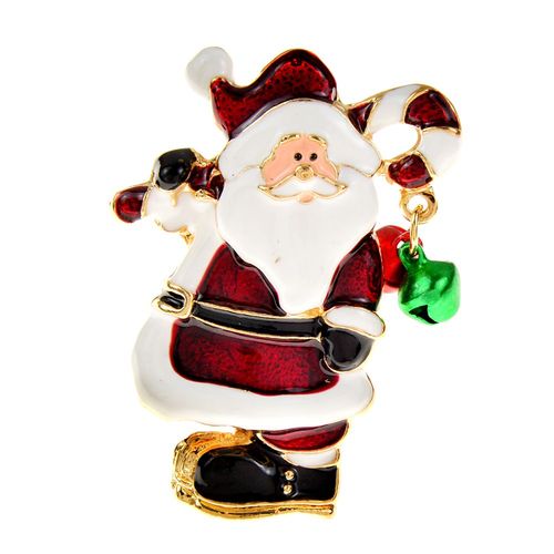 Broche Cloche Du Père Noël En Émail, Épingle De Noël En Alliage De Couleur Rouge, Matériau, Bijoux De Festival